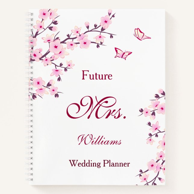 Cherry Blossom Wedding Notebook (Front)