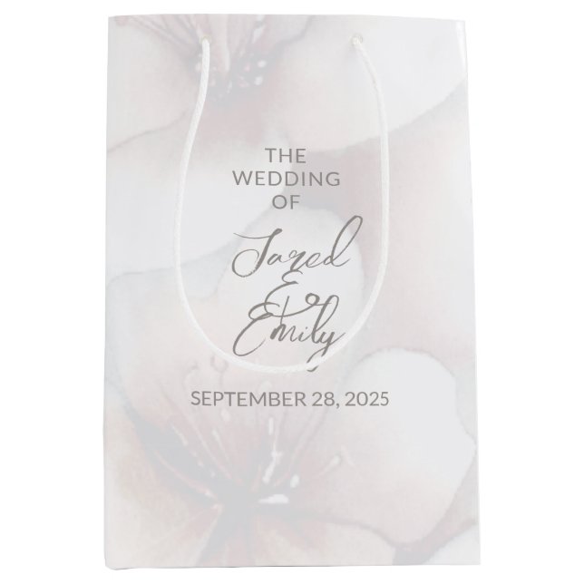 Cherry Blossom Wedding Personalised Gift Bag (Front)
