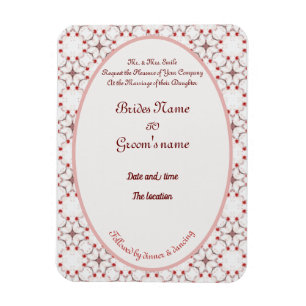 cherry blossom wedding red and white elegant invit magnet