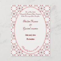 cherry blossom wedding red and white elegant invit