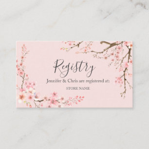 Cherry Blossom Wedding Registry  Enclosure Card