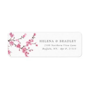 Cherry Blossom   Wedding Return Address