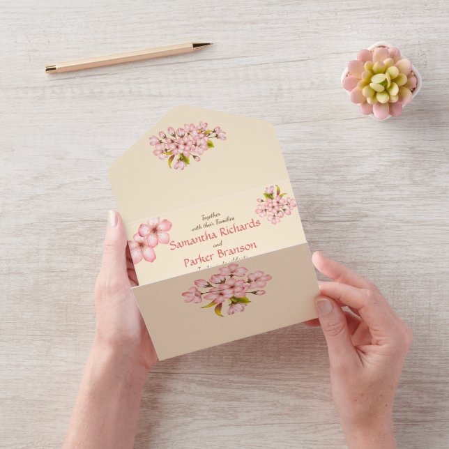 Cherry Blossom Wedding & RSVP All In One Invitation (Video)
