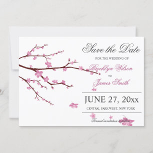 Cherry Blossom Wedding Save The Date Cards