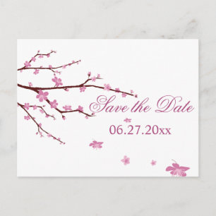 Cherry Blossom Wedding Save The Dates Announcement Postcard
