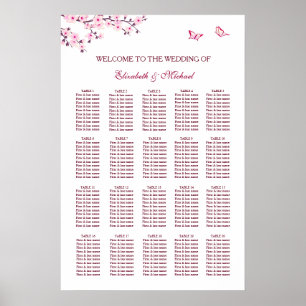 Cherry Blossom Wedding Seating Chart