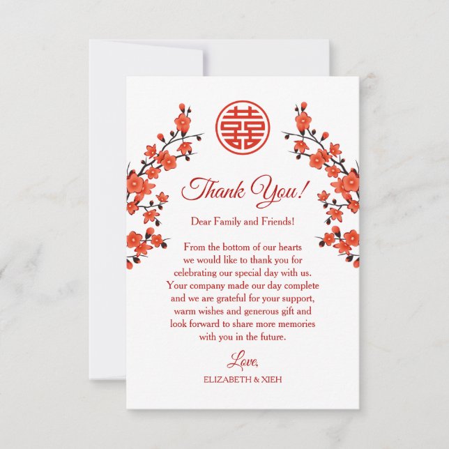 Cherry Blossom  Wedding Thank You (Front)