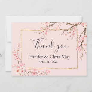 Cherry Blossom Wedding Thank You Card