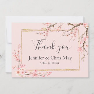 Cherry Blossom Wedding Thank You Card