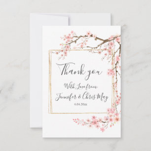 Cherry Blossom Wedding  Thank You Card