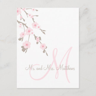 Cherry Blossom Wedding Thank You Cards Front