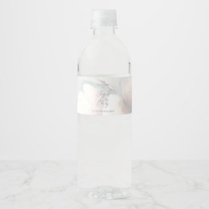 Cherry Blossom Wedding Water Bottle Label