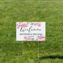 Cherry Blossom Welcome Wedding 