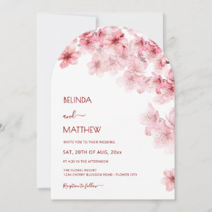  Cherry Blossom White  Wedding Invitation