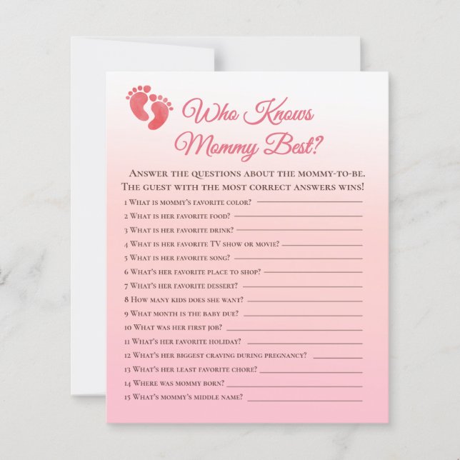 Cherry Blossom Who Knows Mummy Best Shower Game (Front)