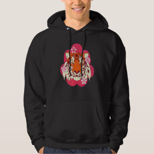 Cherry Blossom Wild Animal  Sakura Asian Cat Tiger Hoodie