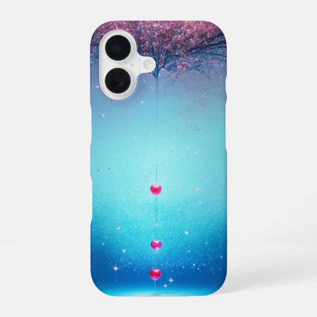 Cherry Blossom Wish Heart Drop Phone Case (Back)