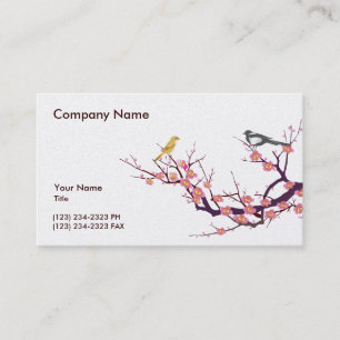 Cherry Blossom with Birds Business Card