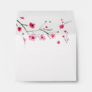 Cherry Blossom with Personalised Return address Envelope