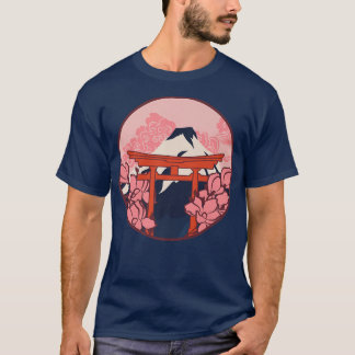 Cherry Blossom Woodblock Japanese Art Japan T-Shirt