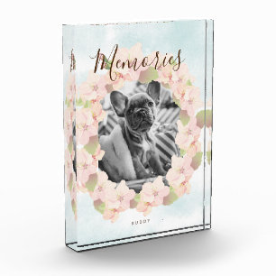 Cherry Blossom Wreath Pet Pink Photo Block
