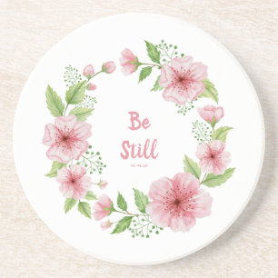  Cherry Blossom Wreath Scriptural  Coaster