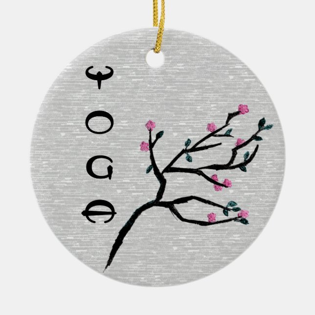Cherry Blossom - Yoga Decor Ceramic Tree Decoration (Front)