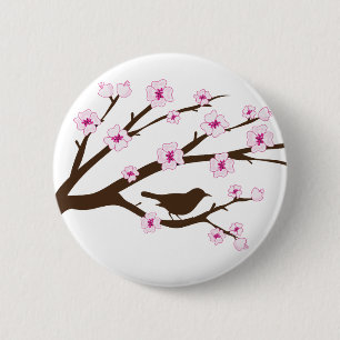 Cherry Blossoms 6 Cm Round Badge