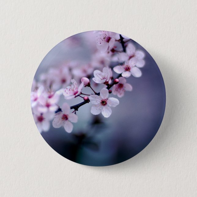 Cherry Blossoms 6 Cm Round Badge (Front)