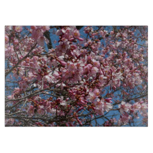Cherry Blossoms and Blue Sky Spring Floral Cutting Board