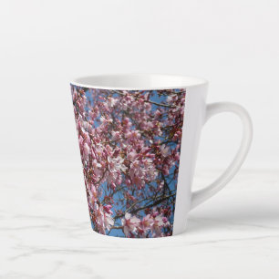 Cherry Blossoms and Blue Sky Spring Floral Latte Mug