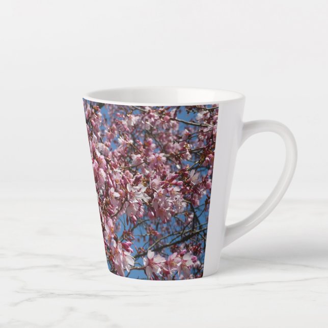 Cherry Blossoms and Blue Sky Spring Floral Latte Mug (Right)