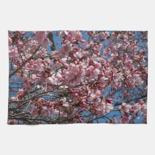 Cherry Blossoms and Blue Sky Spring Floral Tea Towel