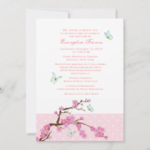Cherry Blossoms and Butterflies Invitation
