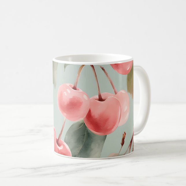 Cherry Blossoms and cherries Spring Art  Coffee Mug (Front Right)
