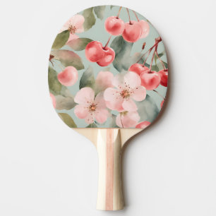 Cherry Blossoms and cherries Spring Art  Ping Pong Paddle