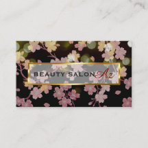 Cherry blossoms and gold black beautiful salon sch