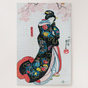 Cherry Blossoms and Japanese Women, Kuniyoshi Jigsaw Puzzle