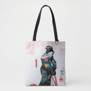 Cherry Blossoms and Japanese Women, Kuniyoshi Tote Bag