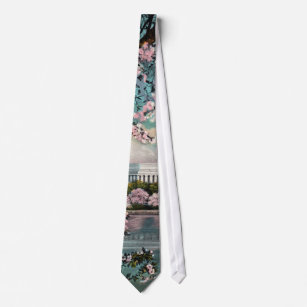 Cherry Blossoms and Licoln Memorial Tie