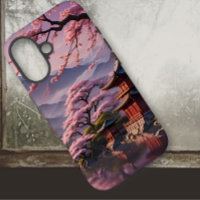 Cherry Blossoms and Pagoda iPhone 16 Case