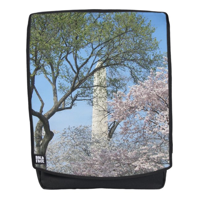 Cherry Blossoms and the Washington Monument in DC Backpack (Front)