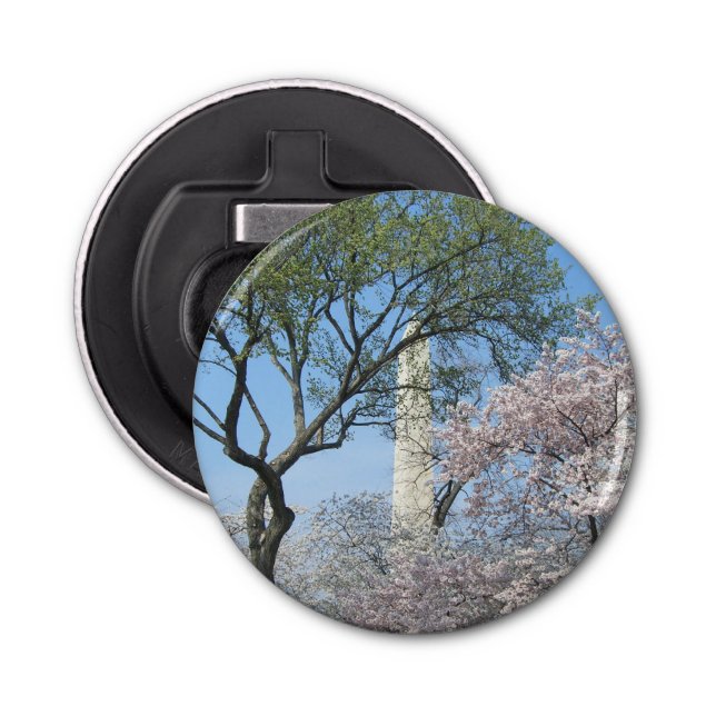 Cherry Blossoms and the Washington Monument in DC Bottle Opener (Front)