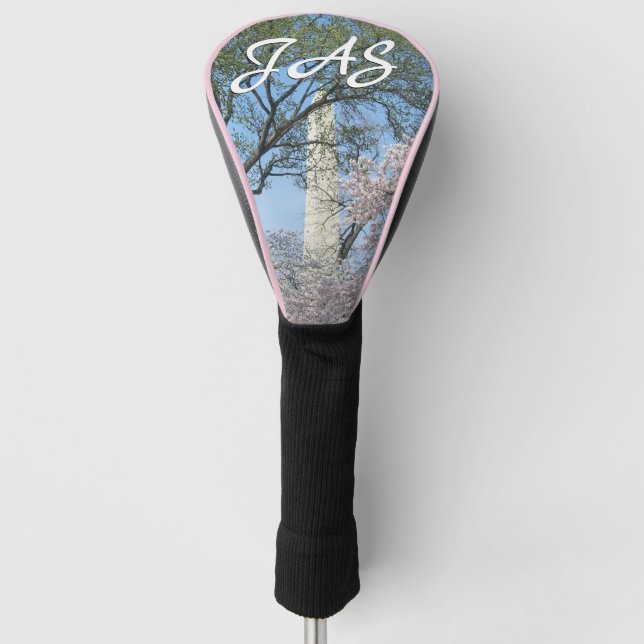 Cherry Blossoms and the Washington Monument in DC Golf Head Cover (Front)