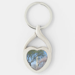 Cherry Blossoms and the Washington Monument in DC Key Ring
