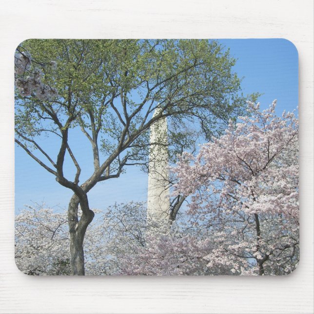Cherry Blossoms and the Washington Monument in DC Mouse Mat (Front)