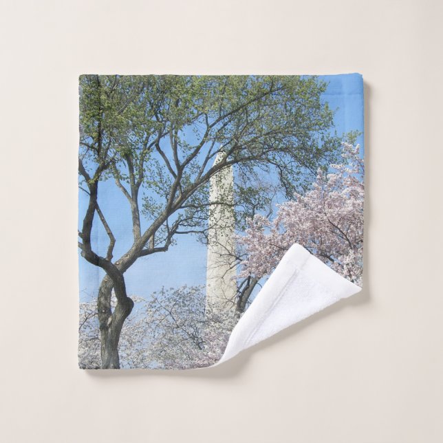 Cherry Blossoms and the Washington Monument in DC Wash Cloth (Wash Cloth)