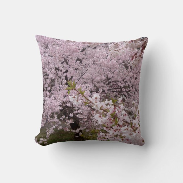 Cherry Blossoms at Peak Bloom Cushion (Front)
