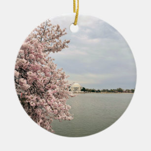 Cherry Blossoms at the Tidal Basin Ceramic Tree Decoration