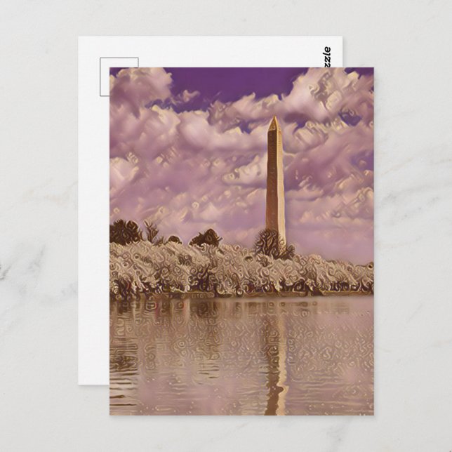 Cherry Blossoms at the Washington Monument  Postcard (Front/Back)